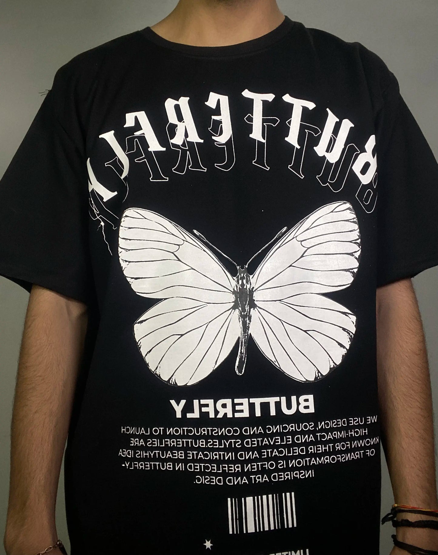 Black Oversized Butterfly T-shirt