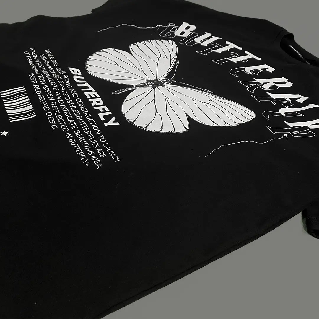 Black Oversized Butterfly T-shirt